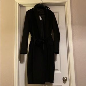 Express wool belted long coat